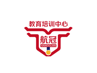 黄安悦的航冠教育培训中心标志设计logo设计