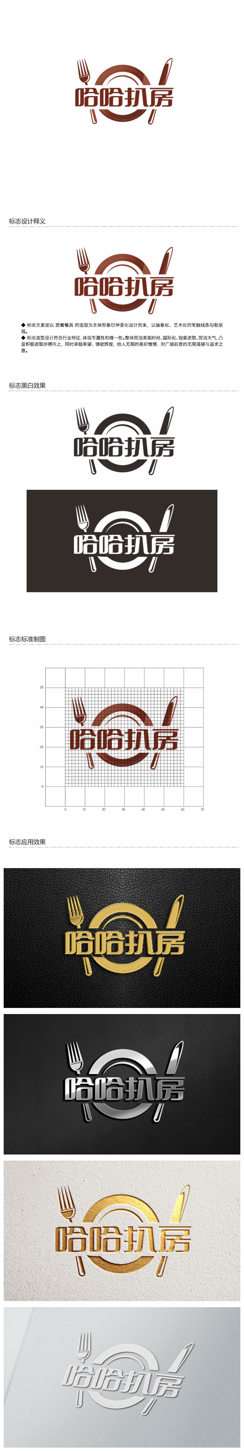 钟炬的哈哈扒房logo设计