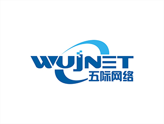 周都响的五际网络（wujnet）logo设计