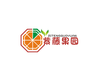 李正东的紫藤果园水果店标志logo设计