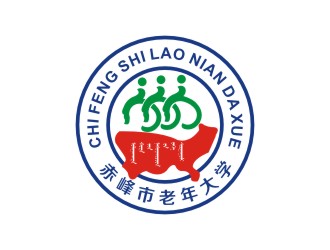 李泉辉的赤峰市老年大学校徽logo设计logo设计