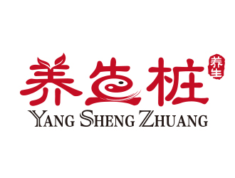 “养生桩   YANG  SHENG  ZHUANG"字体设计logo设计