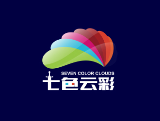七色云彩logo设计