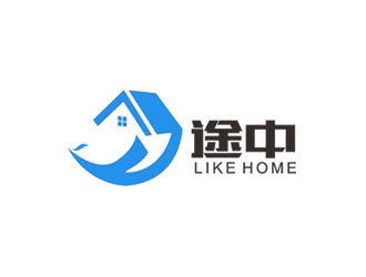 郭庆忠的途中 like home民宿品牌logo设计logo设计