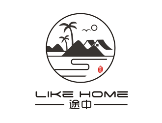 李杰的途中 like home民宿品牌logo设计logo设计