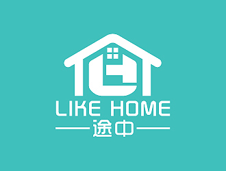 彭波的途中 like home民宿品牌logo设计logo设计