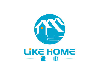 朱红娟的途中 like home民宿品牌logo设计logo设计