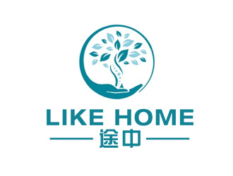 李正东的途中 like home民宿品牌logo设计logo设计