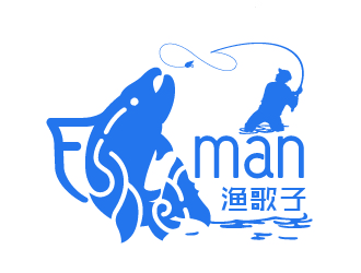 刘琦的渔歌子 Fisherman钓鱼渔具商标logo设计