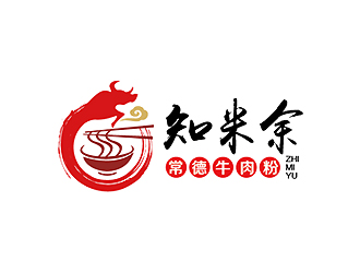 秦晓东的知米余牛肉粉餐厅标志logo设计