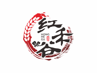 何嘉健的红禾谷农副产品商标设计logo设计