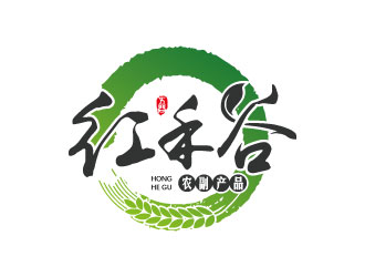 连杰的红禾谷农副产品商标设计logo设计