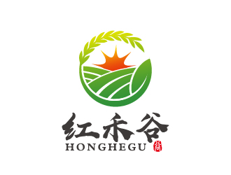 叶美宝的红禾谷农副产品商标设计logo设计