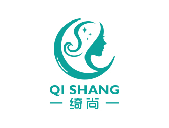 黄安悦的绮尚 英文Qi Shang 化妆品品牌logologo设计
