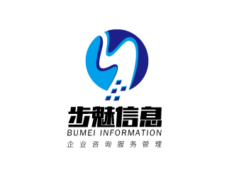 连杰的上海步魅信息咨询中心logo设计