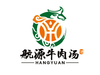 陈晓滨的航源牛肉汤人物卡通标志设计logo设计