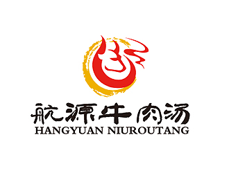 秦晓东的航源牛肉汤人物卡通标志设计logo设计