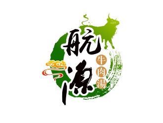 杨占斌的航源牛肉汤人物卡通标志设计logo设计