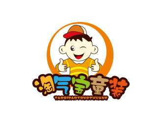 朱红娟的淘气宝童装卡通logo设计logo设计