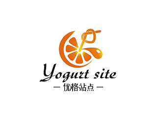 秦晓东的快餐车奶茶店单色图标logo设计