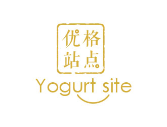 快餐车奶茶店单色图标logo设计