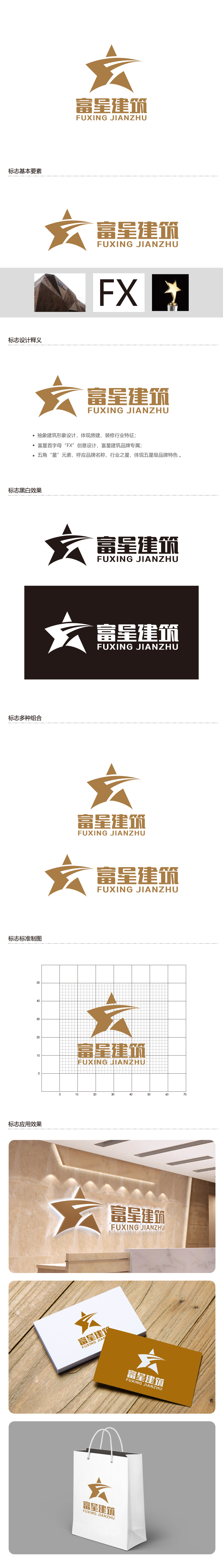 叶美宝的天津富星建筑工程有限公司logo设计
