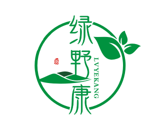 李杰的绿野康logo设计