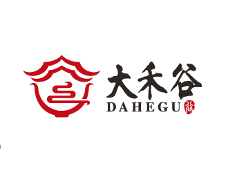 叶美宝的大禾谷中式快餐标志设计logo设计