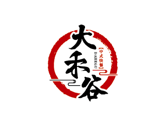 王涛的大禾谷中式快餐标志设计logo设计
