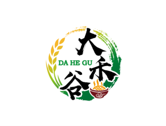 安冬的大禾谷中式快餐标志设计logo设计