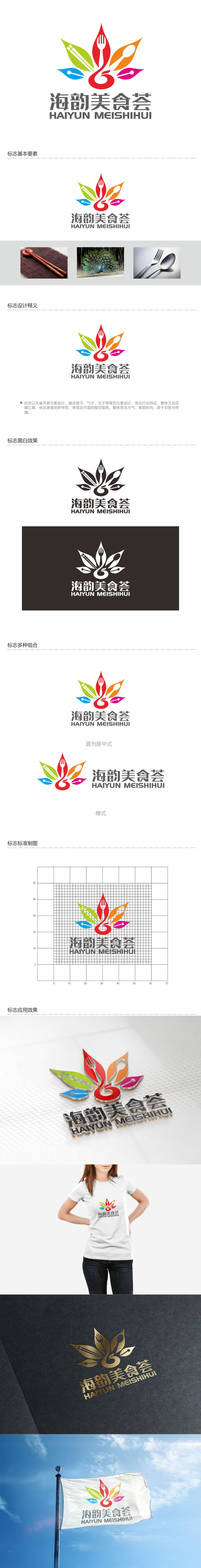 何嘉健的海韵美食荟logo设计