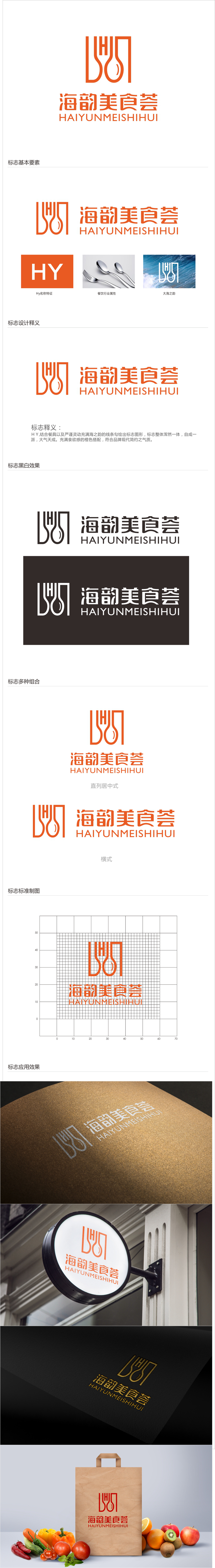 唐国强的海韵美食荟logo设计
