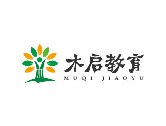 李贺的木启教育logo设计logo设计