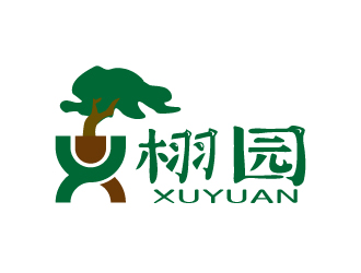 张俊的栩园盆景单色logo设计logo设计