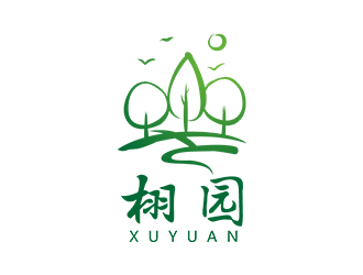 郑锦尚的栩园盆景单色logo设计logo设计