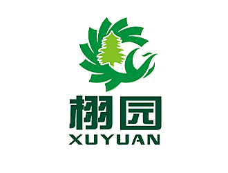 劳志飞的栩园盆景单色logo设计logo设计