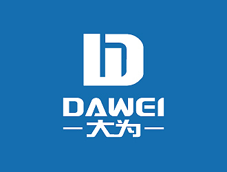 彭波的DaWei字母LOGO设计，酷炫简洁，有力量感logo设计