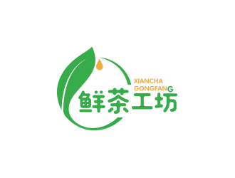 鲜茶工坊珍珠奶茶logo设计