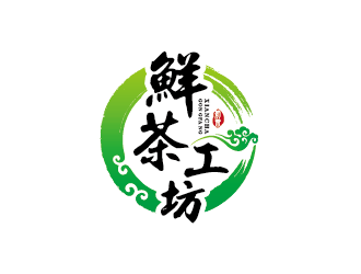 王涛的鲜茶工坊珍珠奶茶logo设计