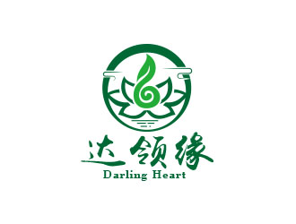 朱红娟的达领缘（英文：Darling Heart）茶叶商标设计logo设计