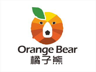 唐国强的橘子熊科技产品卡通logo设计