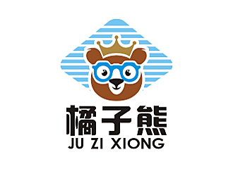 劳志飞的橘子熊科技产品卡通logo设计