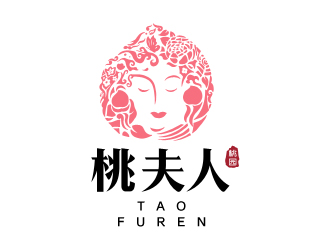 夏孟的桃夫人桃园logo设计