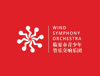 邹小考的临夏市青少年管乐交响乐团logo设计
