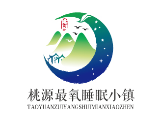 连杰的桃源最氧睡眠小镇logo设计