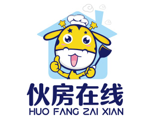 向正军的伙房在线餐饮企业标志logo设计