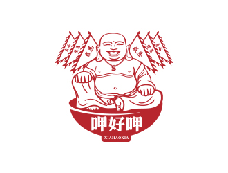 孙金泽的呷好呷餐饮卡通标志设计logo设计