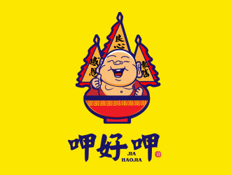 薛永辉的呷好呷餐饮卡通标志设计logo设计