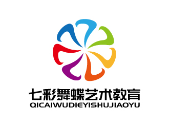 张俊的七彩舞蝶艺术教育logo设计