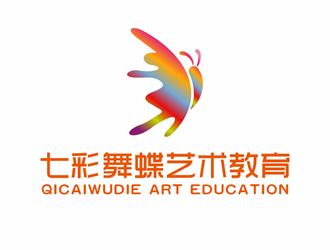 唐国强的七彩舞蝶艺术教育logo设计